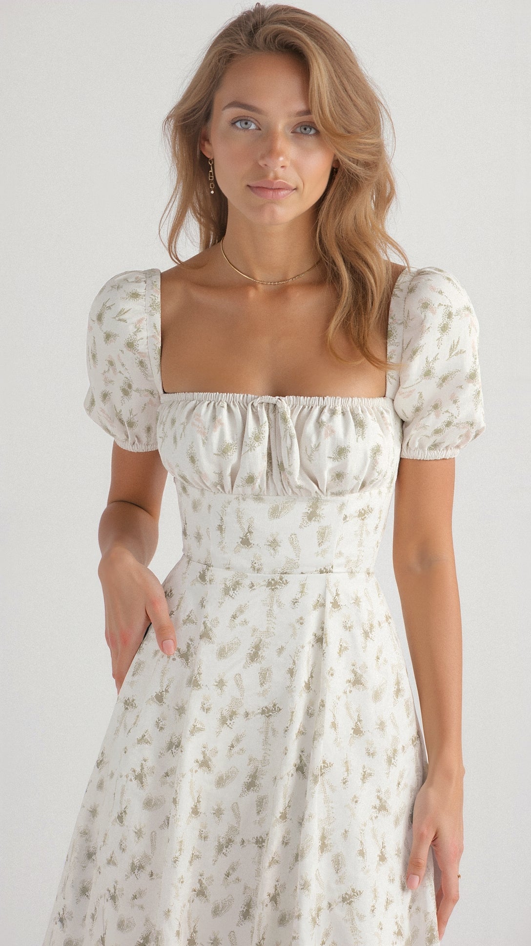 Damen Midikleid Elegantes Design mit Quadratischem Halsausschnitt - Daniela-3