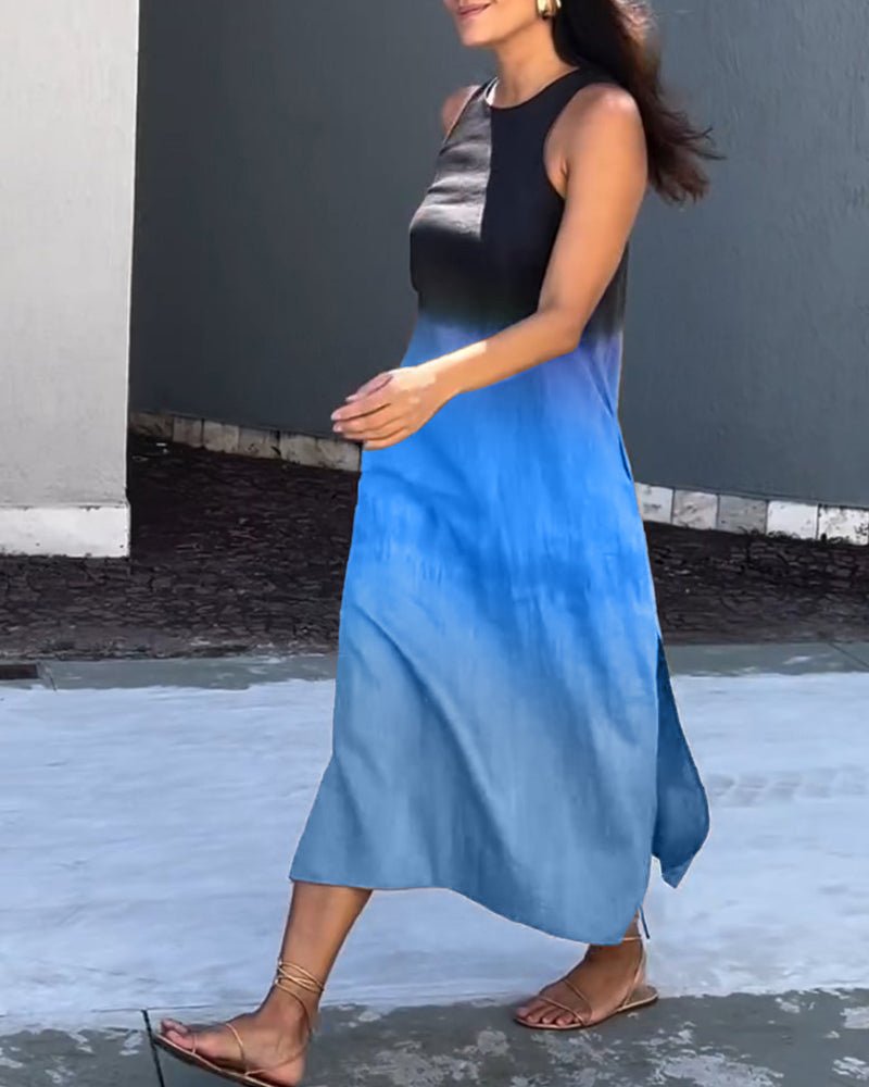 Variant image for Damen Kleid Ärmellos Farbverlauf Elegante Silhouette - Fenja-7