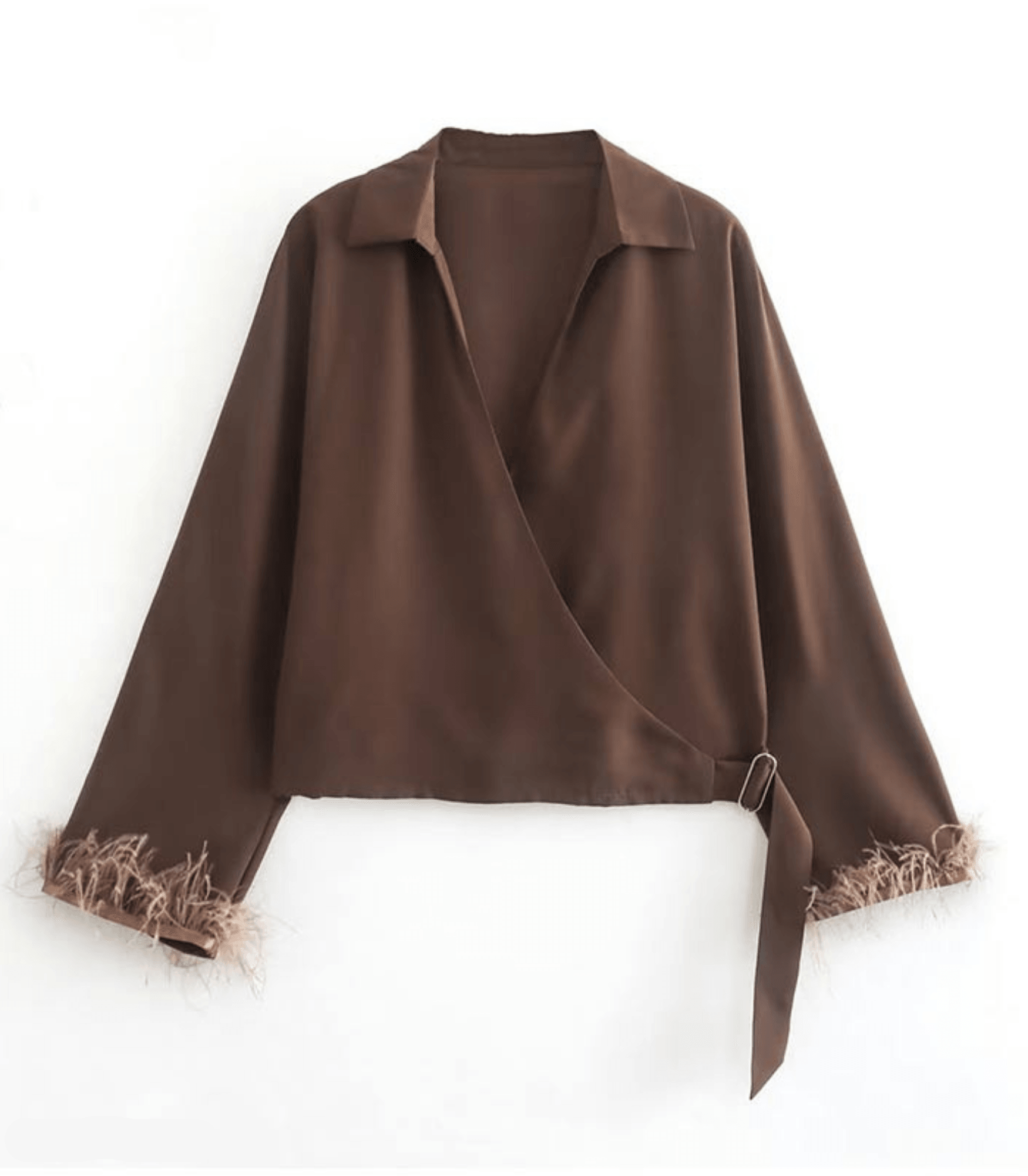 Elegante Satin-Wickelbluse