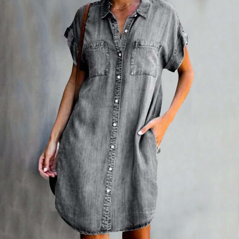 Elegantes Denim-Kleid mit Bauchbedeckung