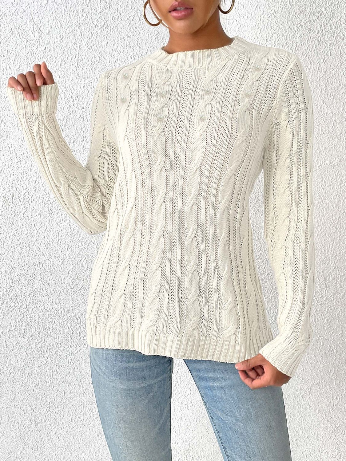 Mia - Exquisiter Pullover mit Zöpfen