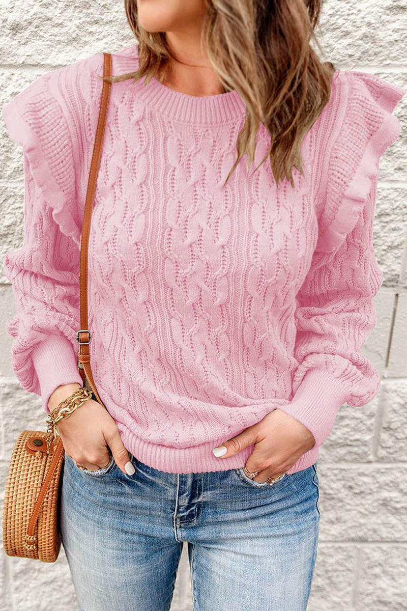 Kalya - lässiger einfarbiger Patchwork Pullover