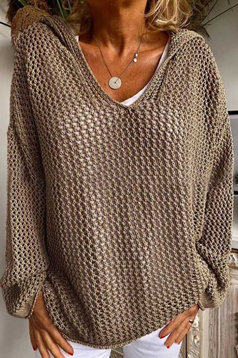 Sylvia - Strickpullover mit Kapuze