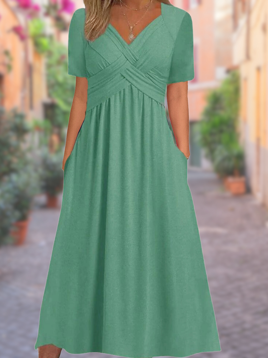 Selby - Trendiges Leichtes Sommerkleid mit V-Ausschnitt