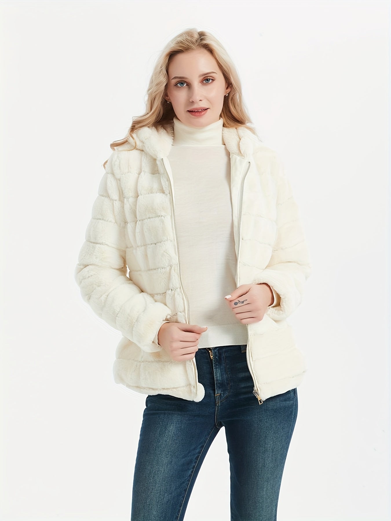 Vesper - Warme Teddyjacke mit kuscheliger Kapuze für Damen