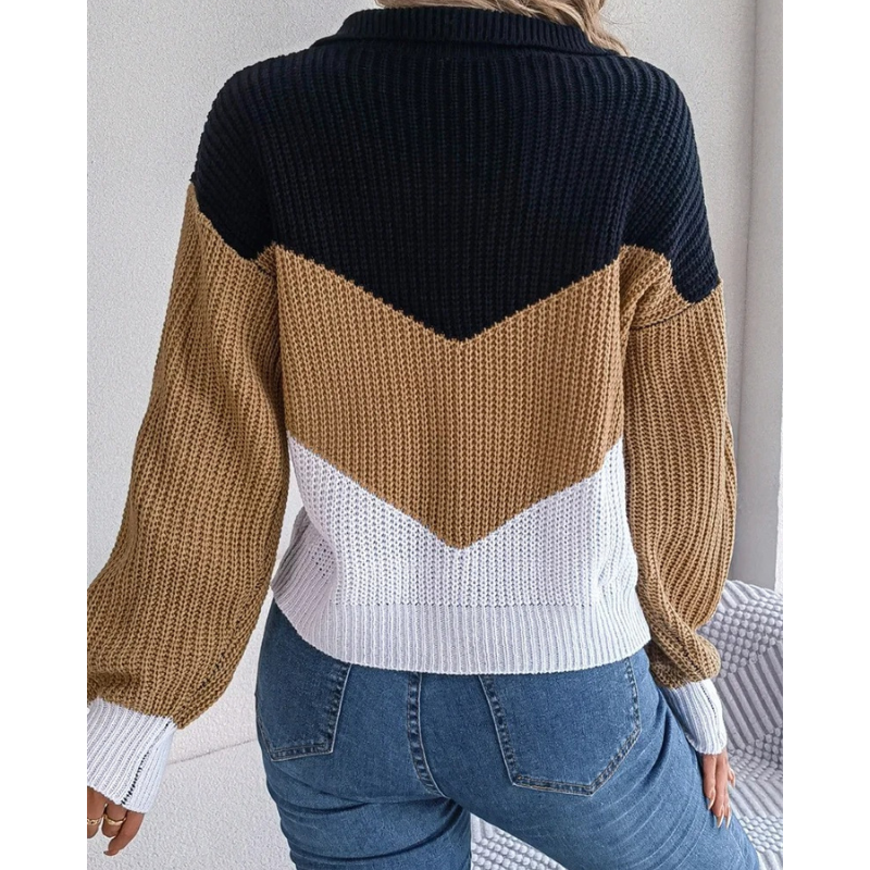 Imogen - Schicker Damen Strickpullover mit Revers