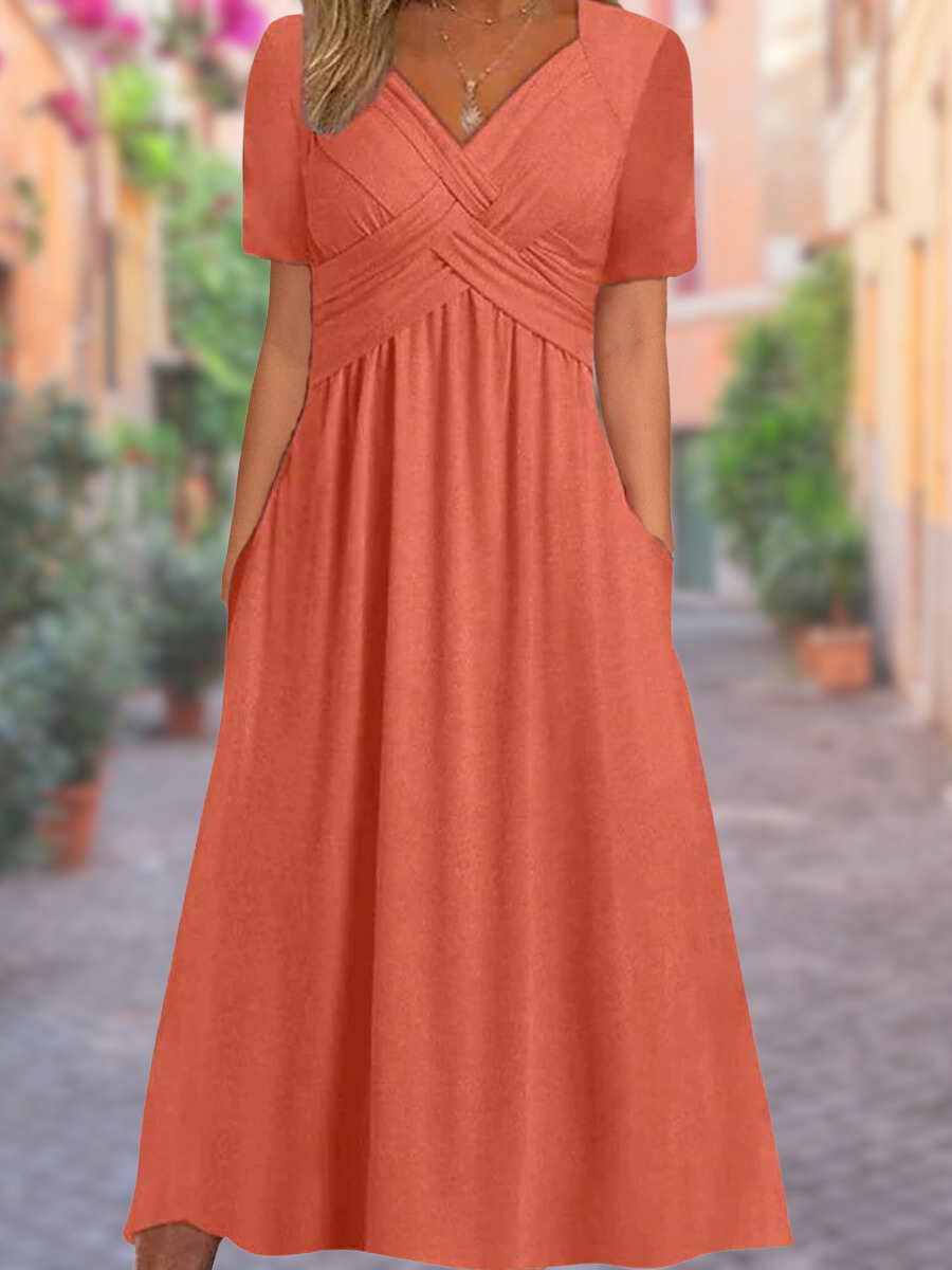 Selby - Trendiges Leichtes Sommerkleid mit V-Ausschnitt