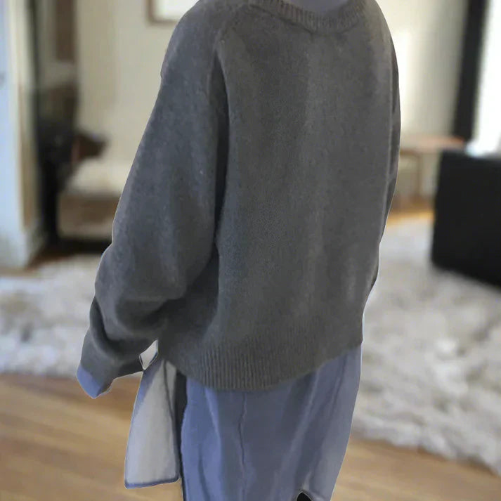 Weiche Strickjacke mit Diagonaler Knopfleiste