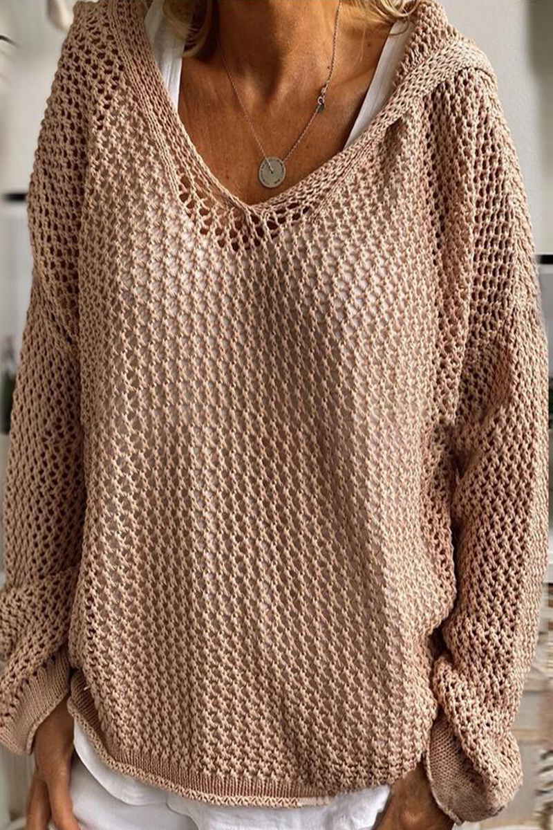 Sylvia - Strickpullover mit Kapuze