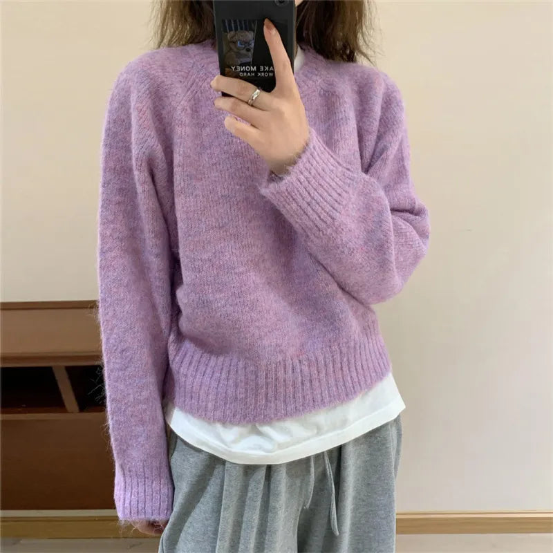 Chloe - Moderner einfarbiger langärmeliger Pullover