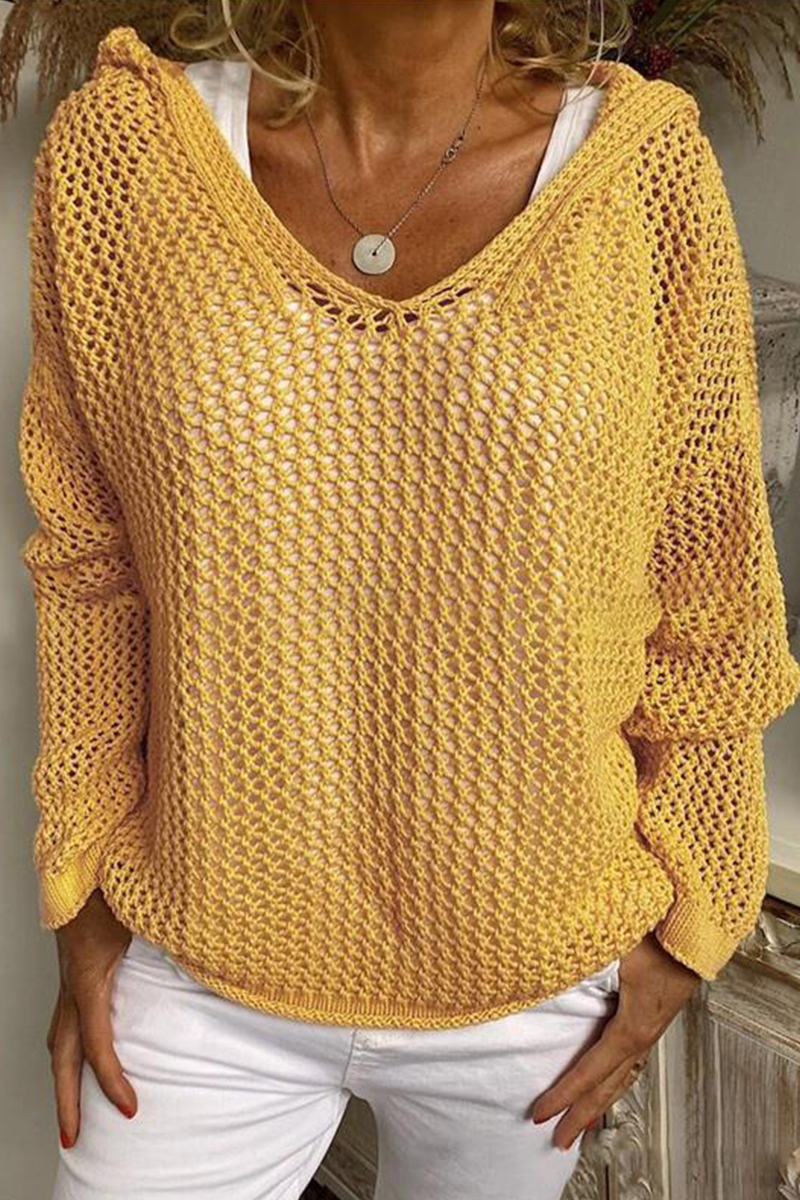 Sylvia - Strickpullover mit Kapuze