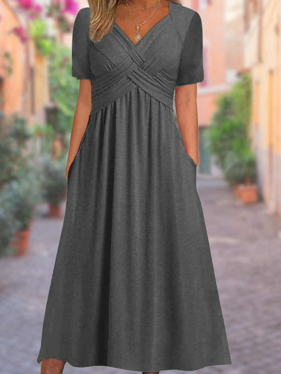 Selby - Trendiges Leichtes Sommerkleid mit V-Ausschnitt