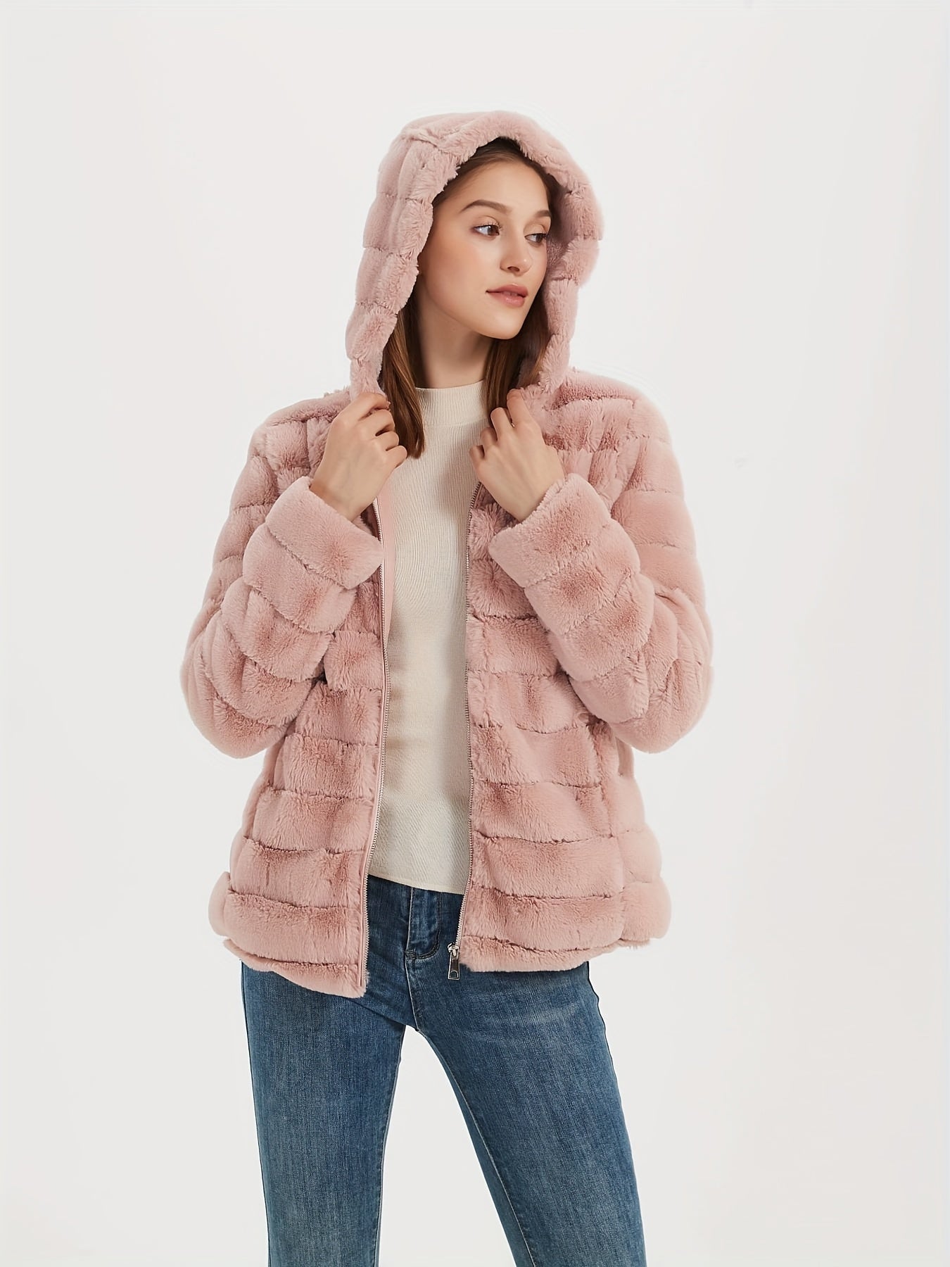 Vesper - Warme Teddyjacke mit kuscheliger Kapuze für Damen