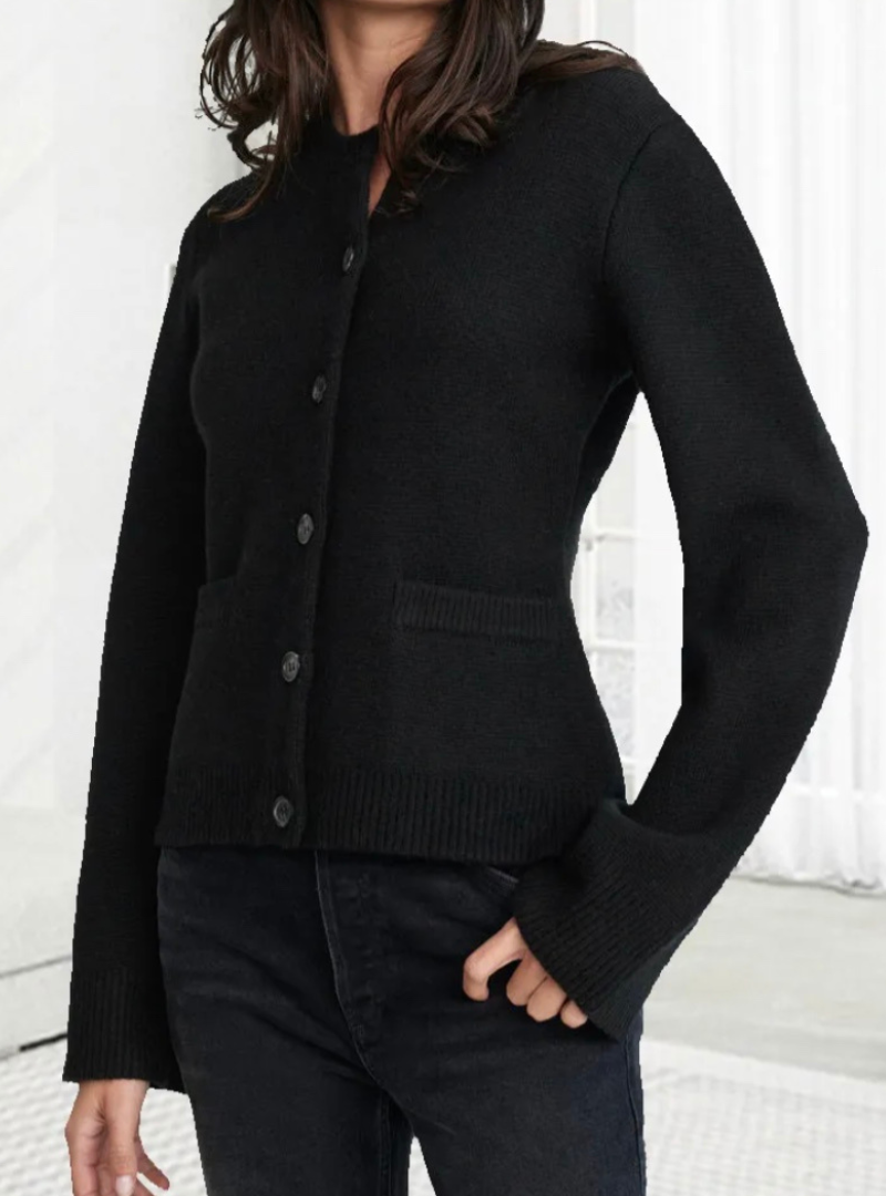 Paris - Elegante Strickjacke mit Knopfverschluss für Frauen