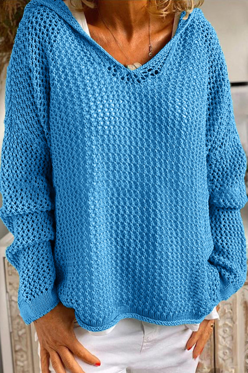 Sylvia - Strickpullover mit Kapuze