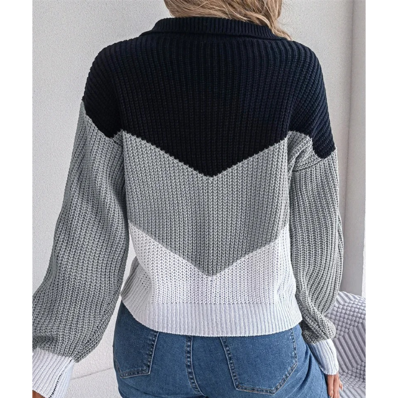 Imogen - Schicker Damen Strickpullover mit Revers