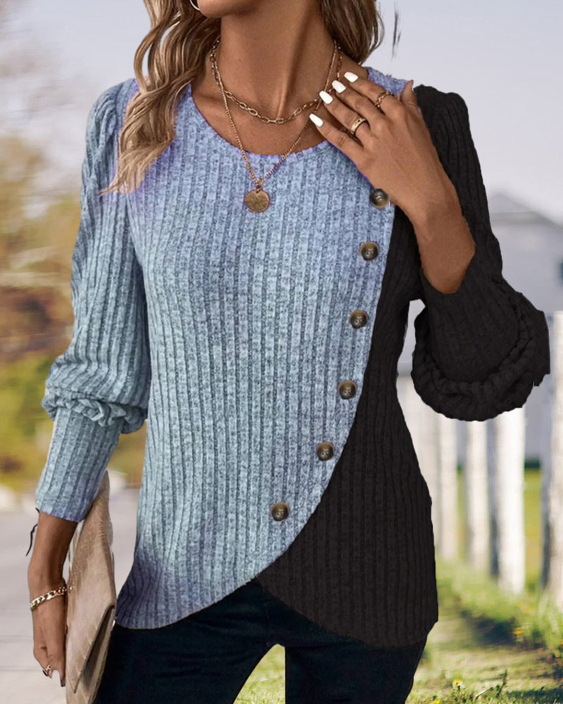 Eleganter Damenpullover mit Knöpfen