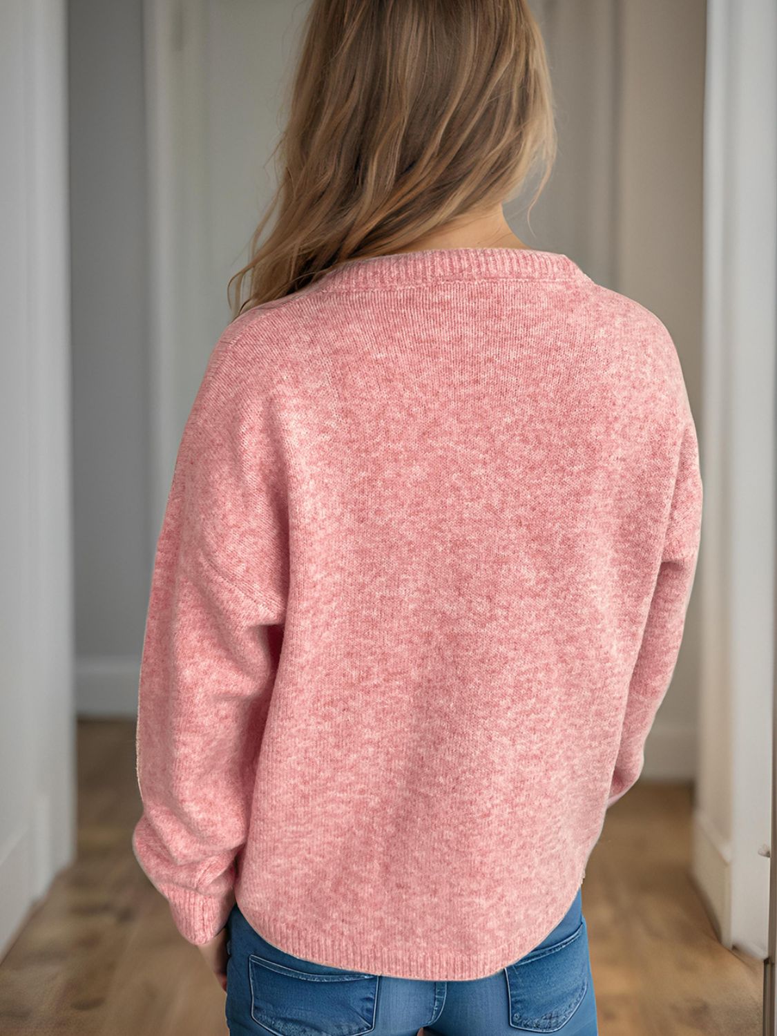Alisa - Gestrickte Bluse mit langen Ärmeln und Strickjacke