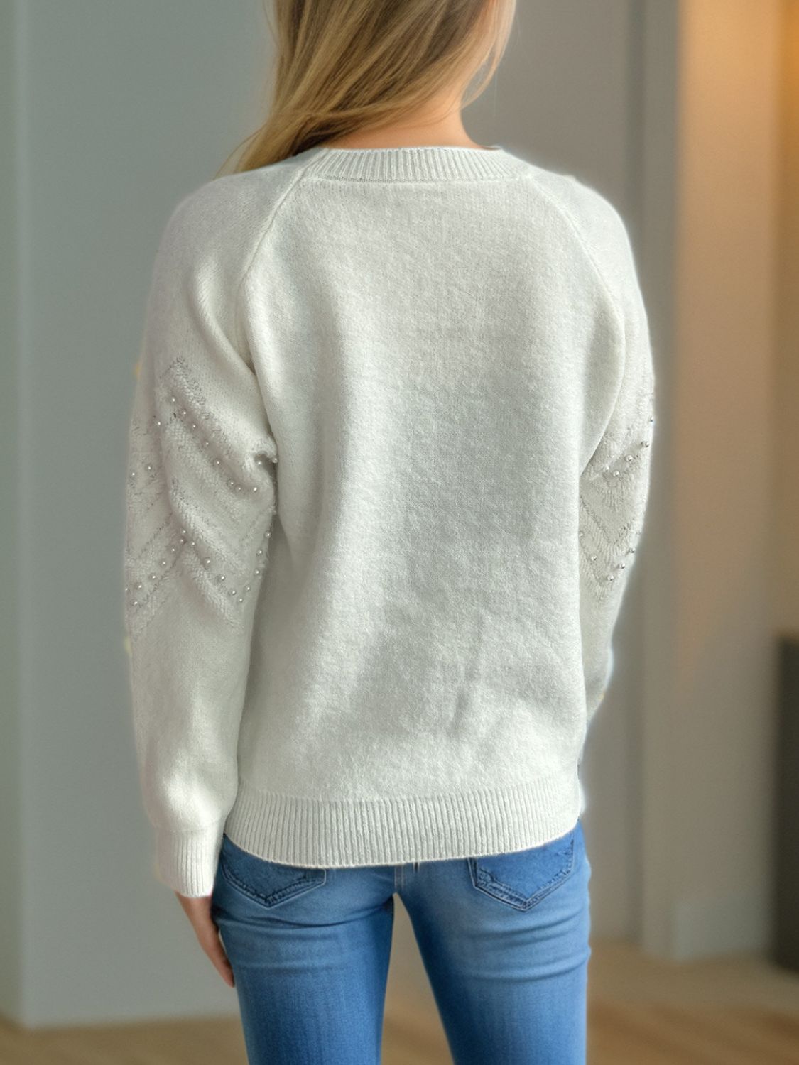 Sofía -  Pullover mit Perlenbesatz warm