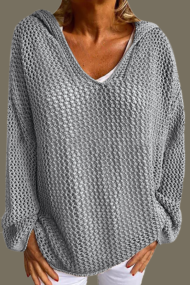 Sylvia - Strickpullover mit Kapuze