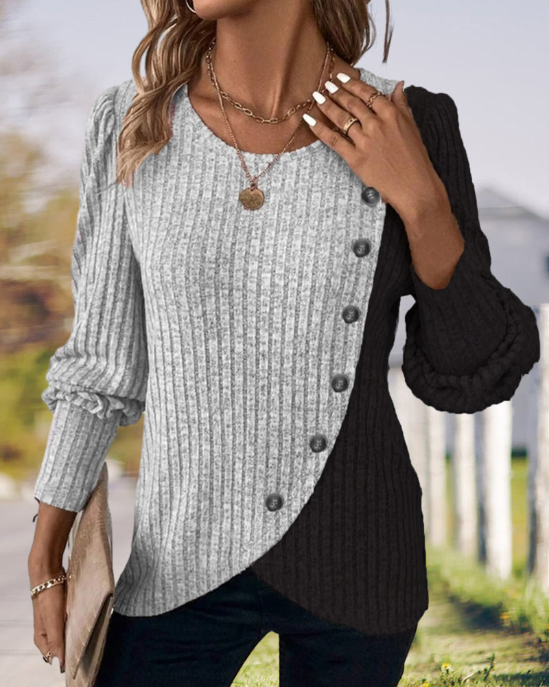 Eleganter Damenpullover mit Knöpfen