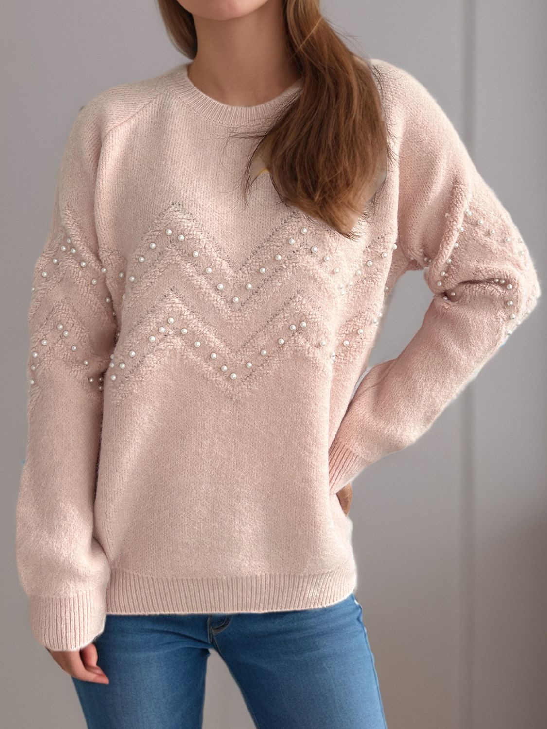 Sofía -  Pullover mit Perlenbesatz warm