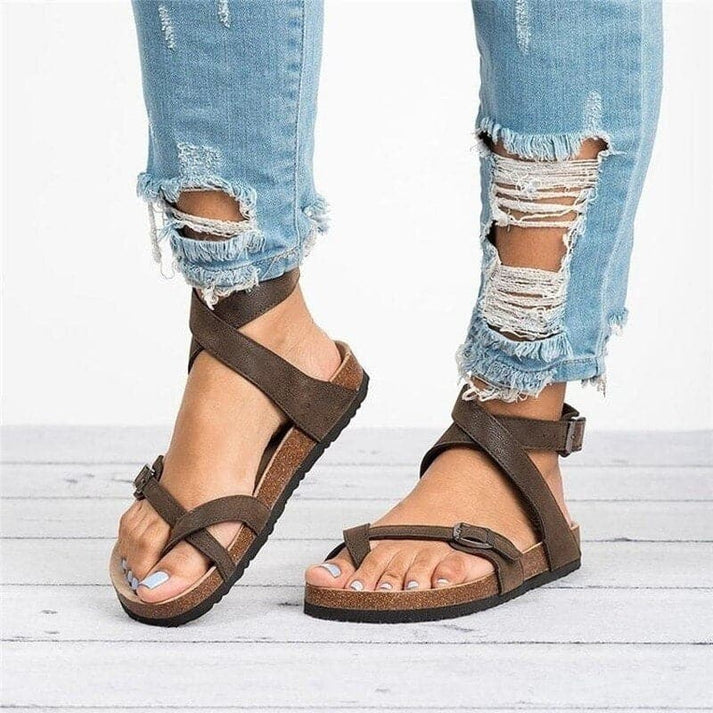 Elegante Sandalen mit Lederriemen für Damen - Leonora