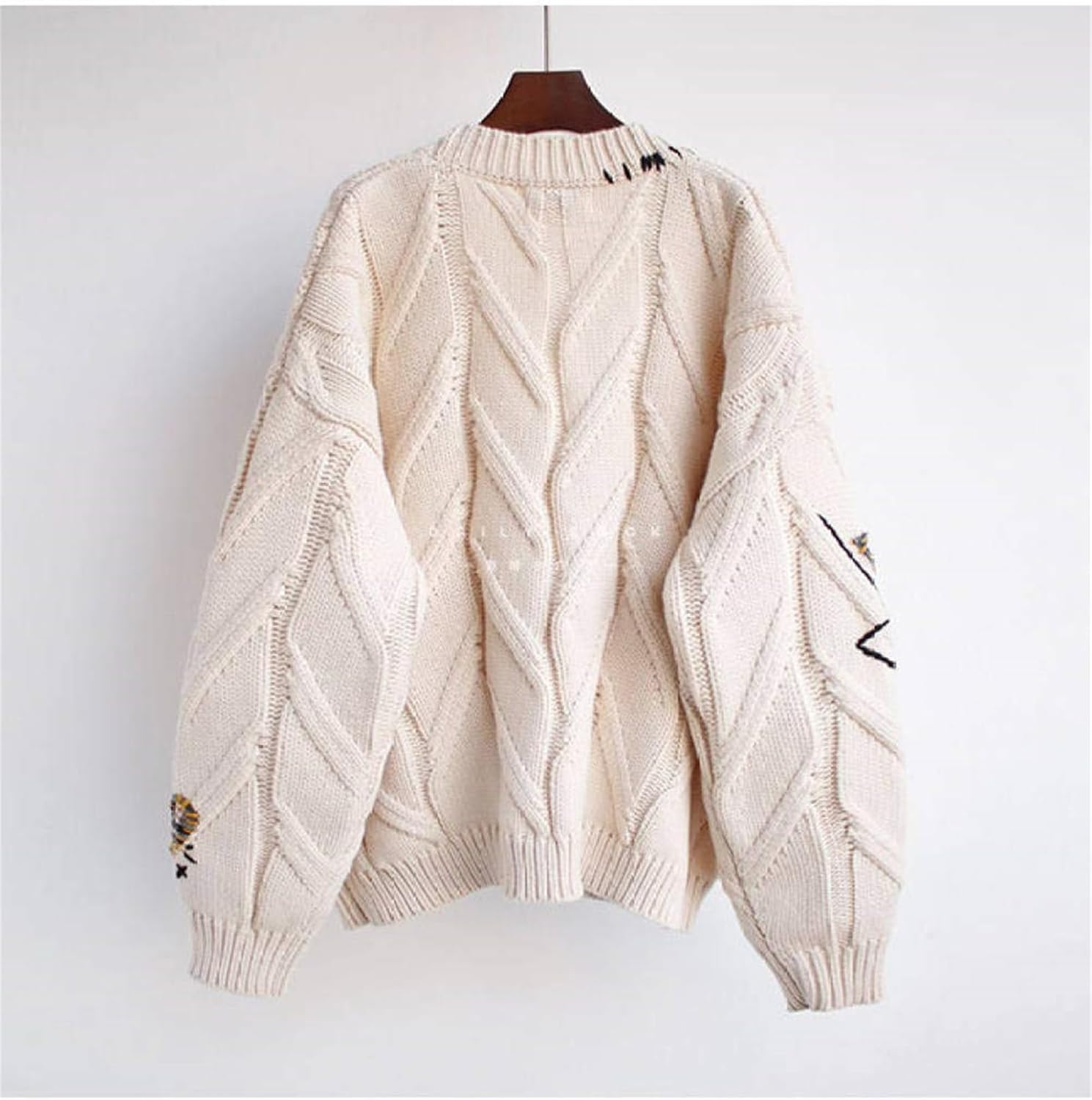 Strickjacke mit patchwork-akzenten