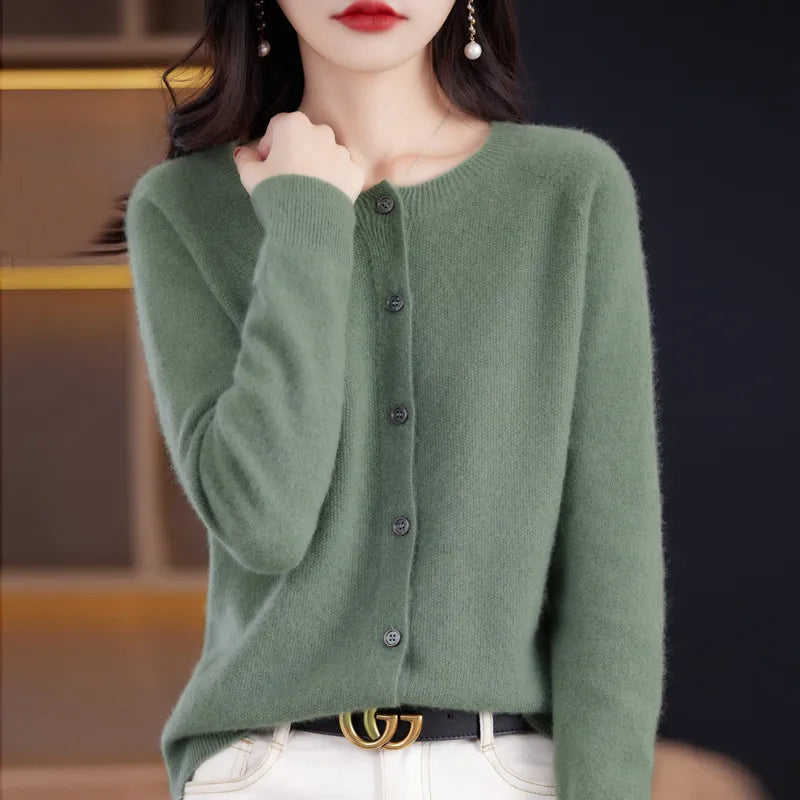 Kuschelige Wollstrickjacke Damen