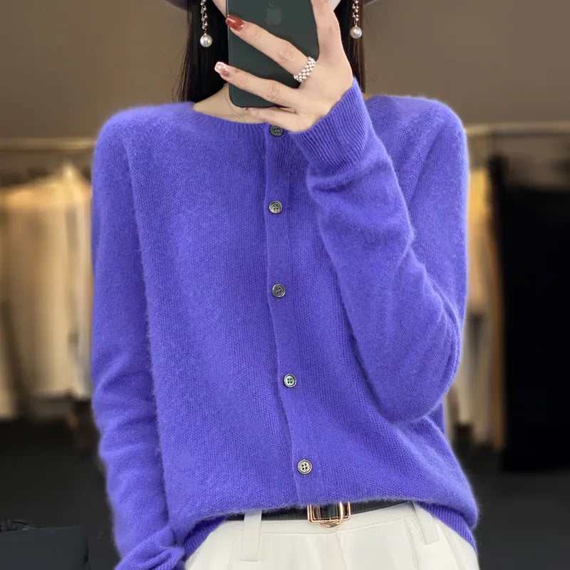 Kuschelige Wollstrickjacke Damen