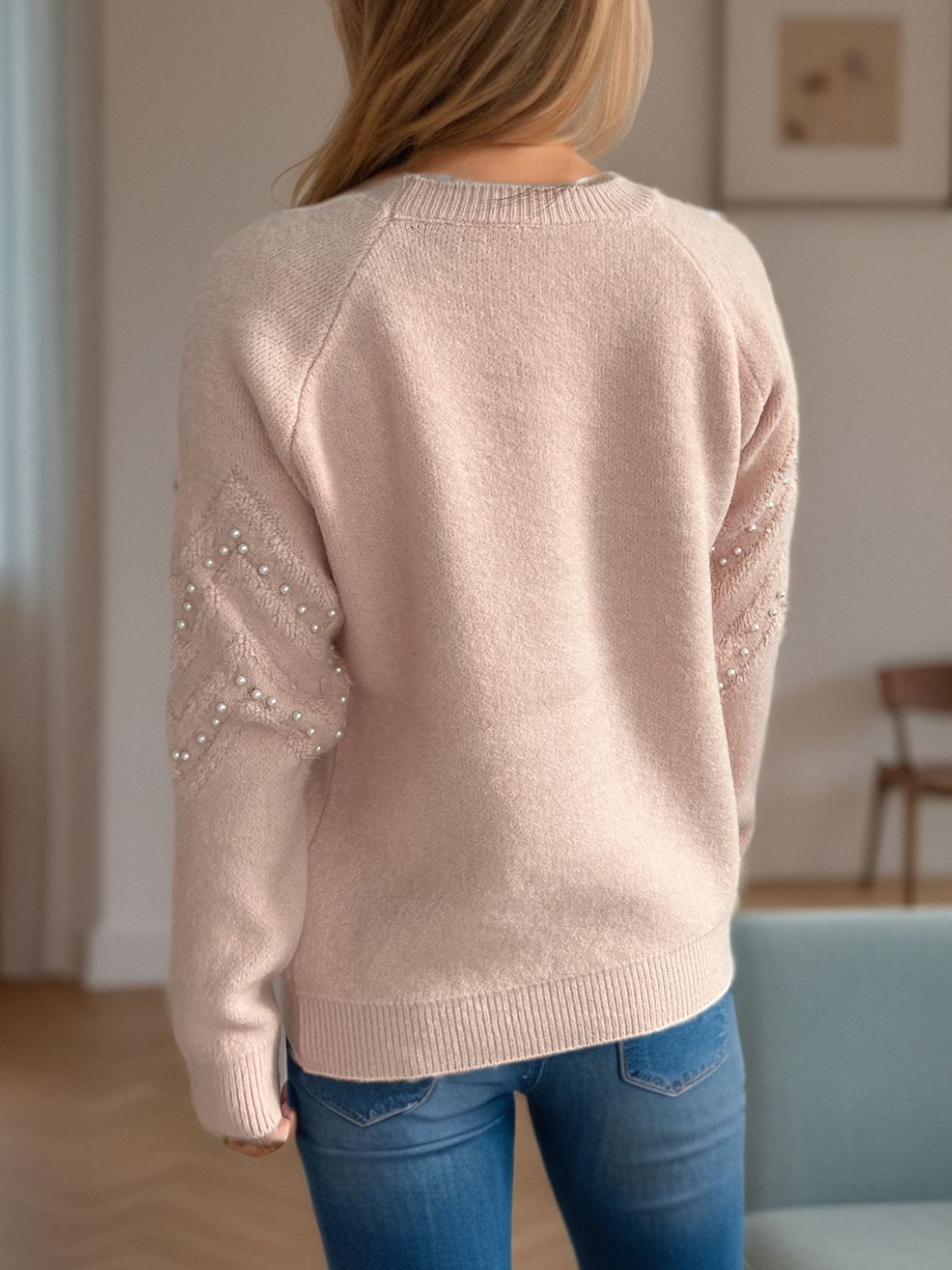 Sofía -  Pullover mit Perlenbesatz warm