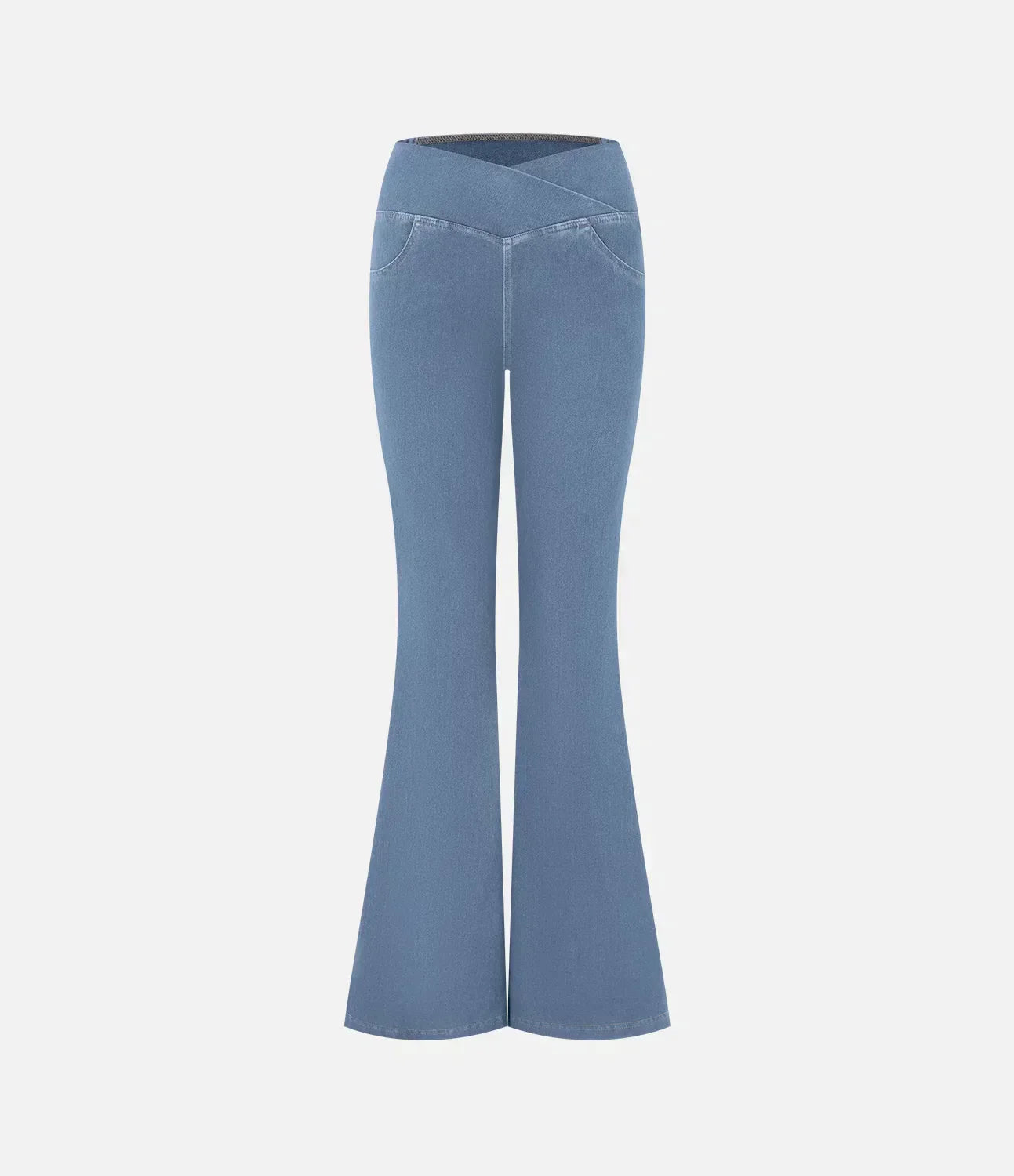 Damen-Hochtaillierte Retro-Flare-Hose mit Überkreuzbund