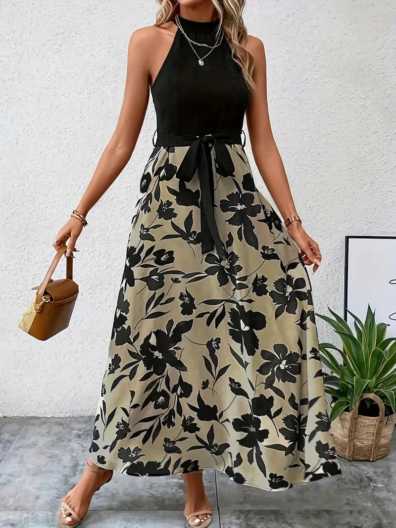 Damen Sommerkleid Blumiger Ausschnitt Romantischer Stil - Heidi-2
