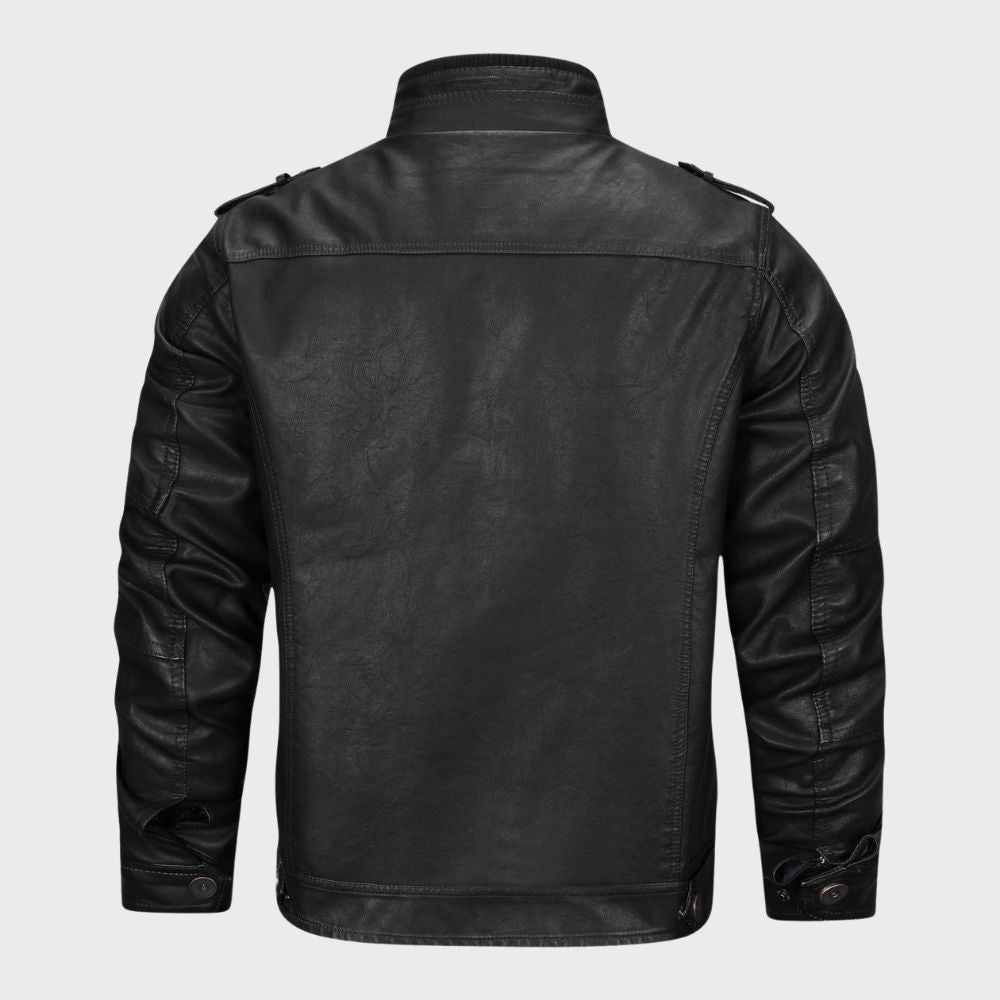 Alpha - Premium Schwarze Lederjacke für Männer