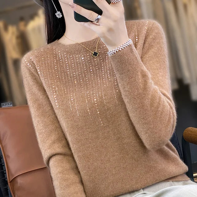 Warme glitzernde Strickjacke