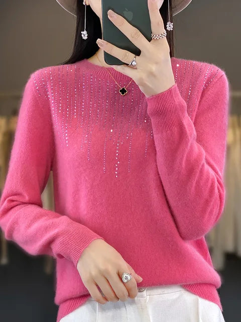 Warme glitzernde Strickjacke