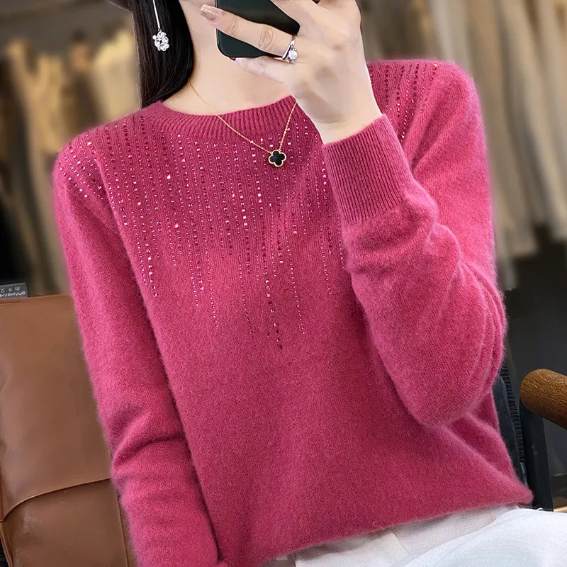 Warme glitzernde Strickjacke