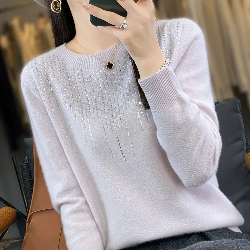 Warme glitzernde Strickjacke