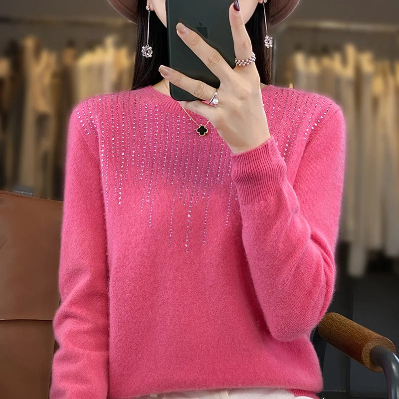Warme glitzernde Strickjacke