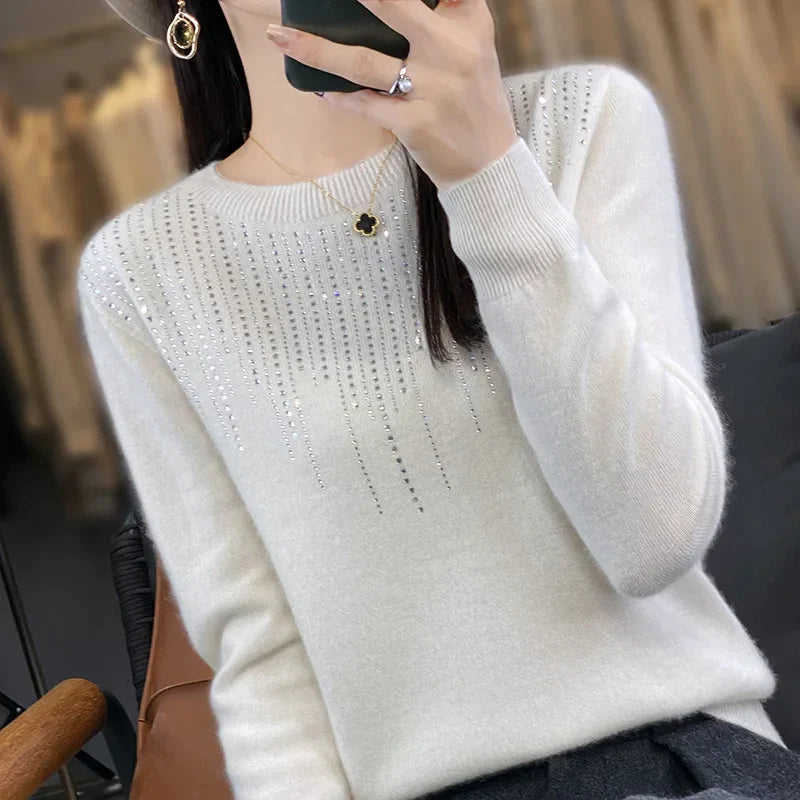 Warme glitzernde Strickjacke