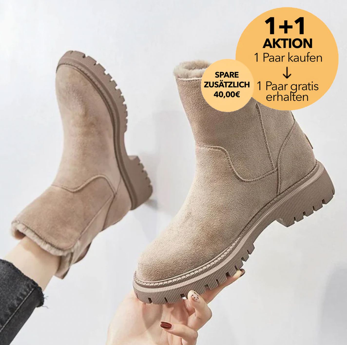 1+1 Schneestiefel mit Futter