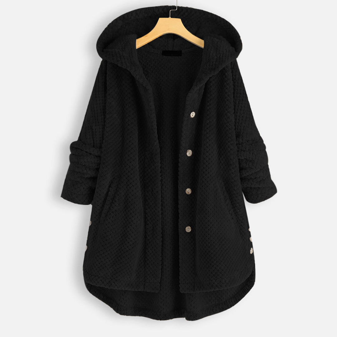 Wendbare Fleece-Strickjacke mit Kapuze für Frauen