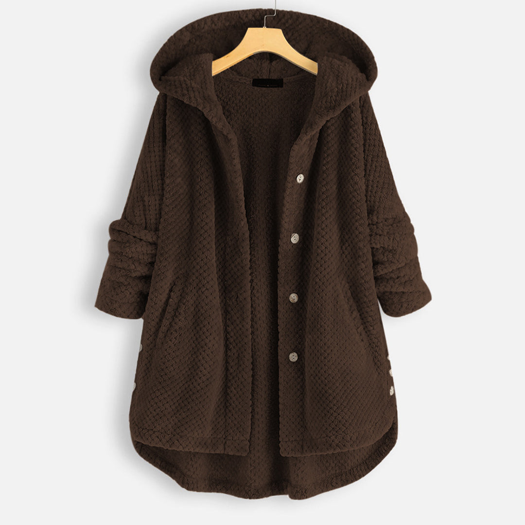 Wendbare Fleece-Strickjacke mit Kapuze für Frauen