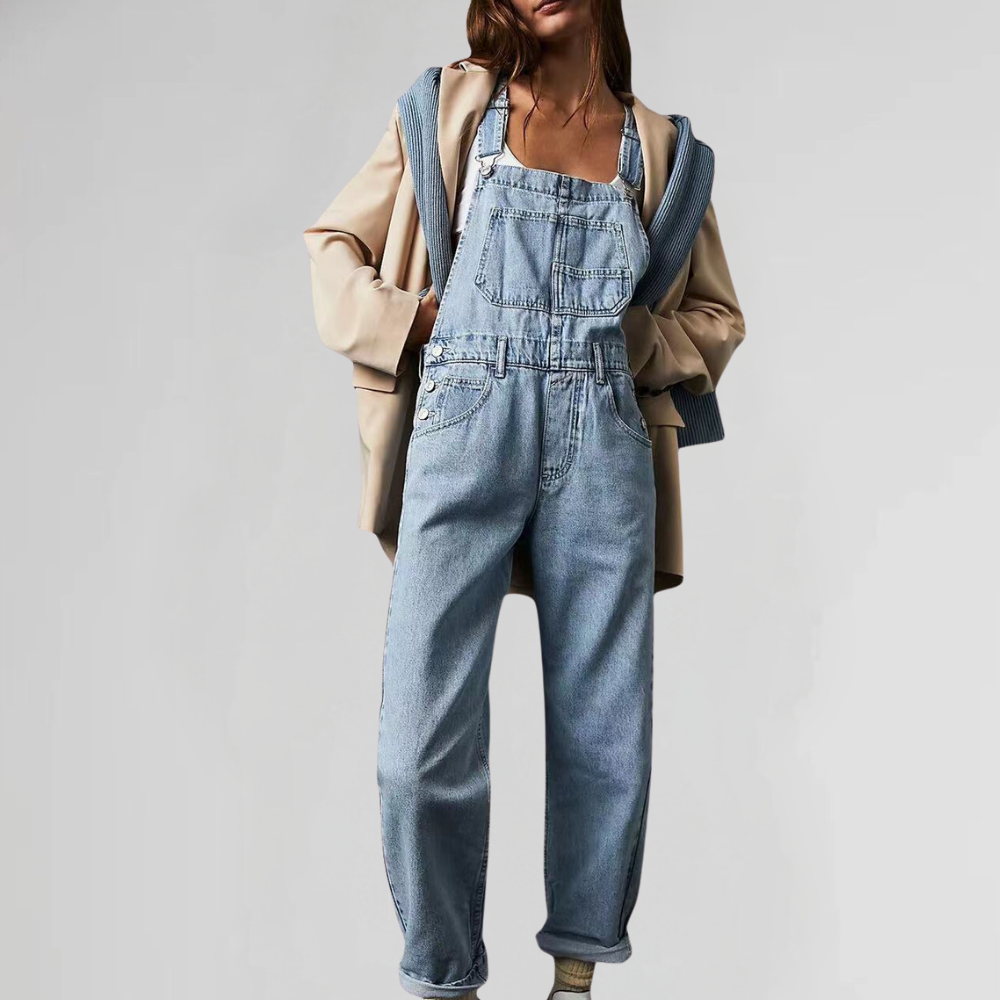 Valeria - Cross Back Denim Overall für Damen