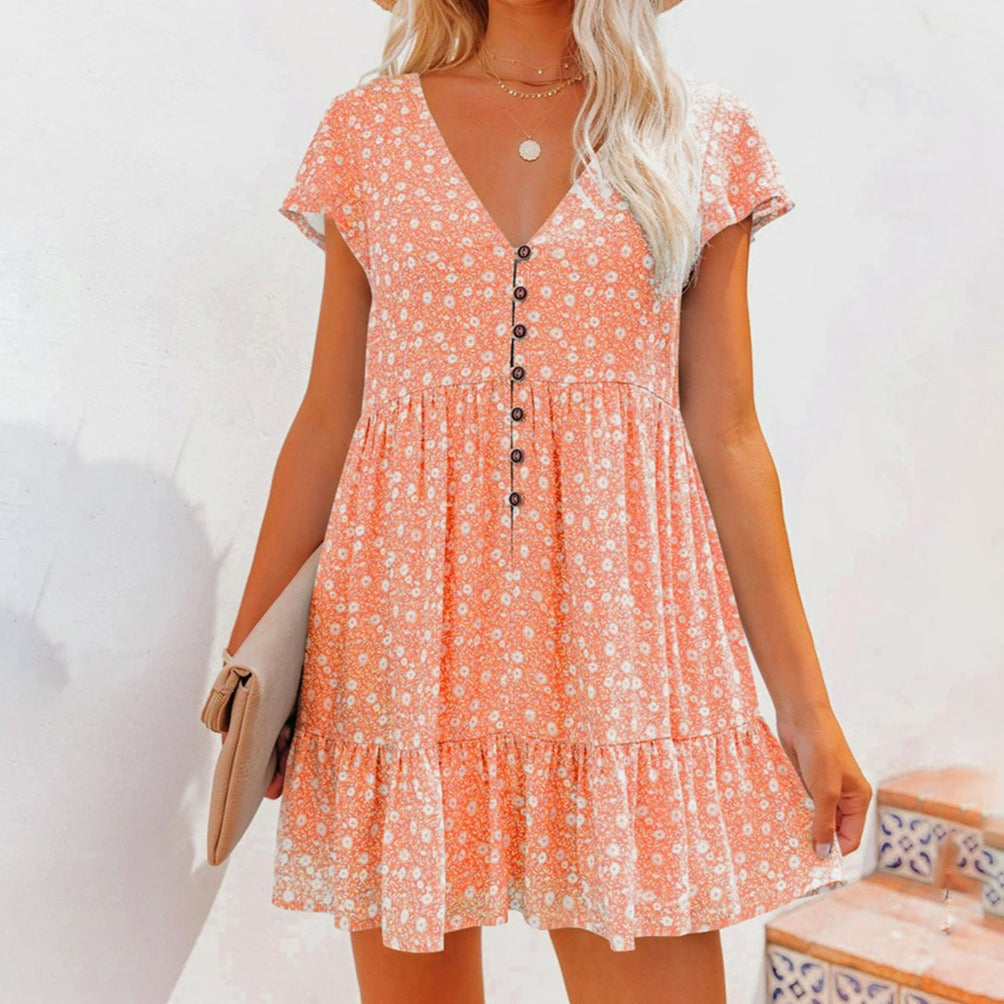 Damen Blumen Mini Kleid - Malani