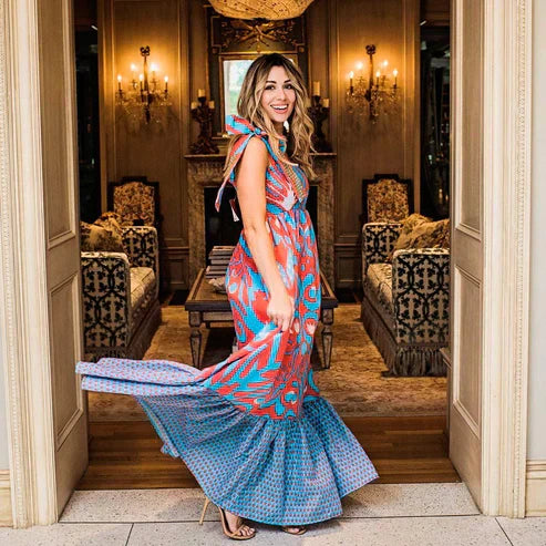 Damen Boho Sommer Maxi Kleid - Sophia