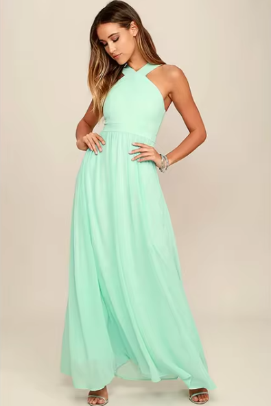 Damen Casual Maxi Kleid - Leoney