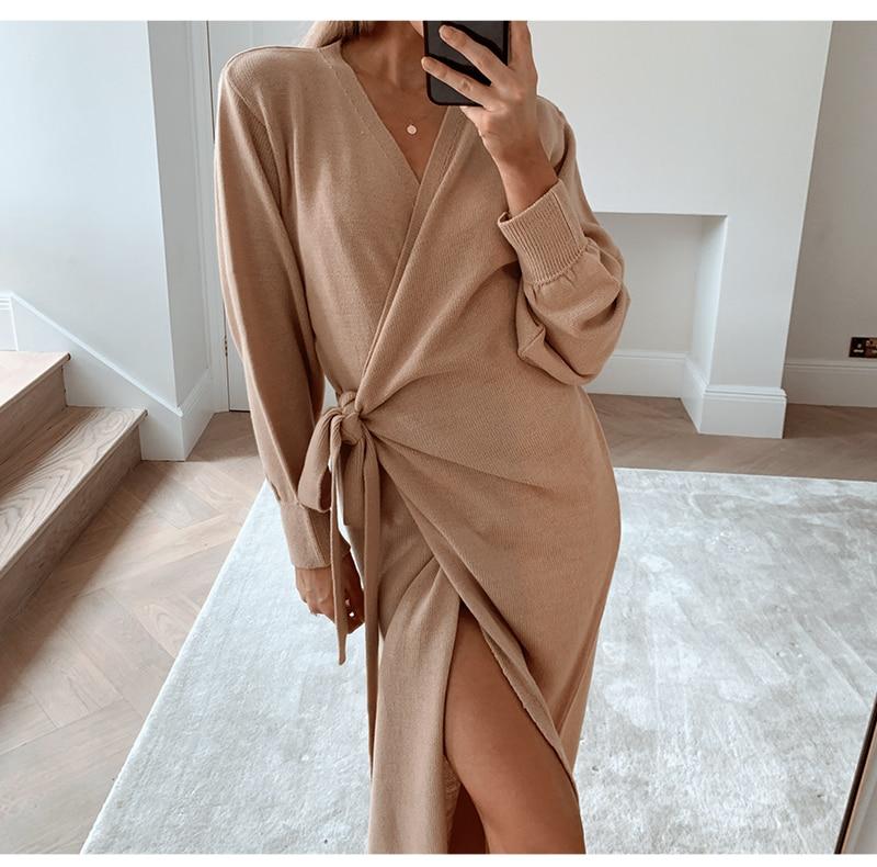 Damen Freizeit Langarm Maxikleid – Scarlett