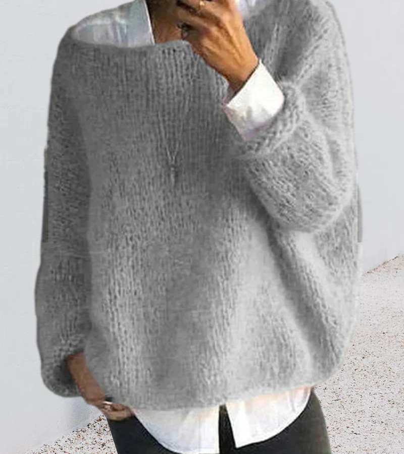 Damen Oversize Strickpullover mit weiter Silhouette