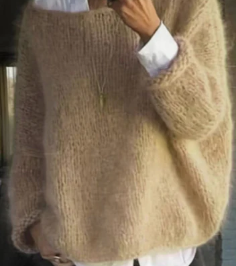 Damen Oversize Strickpullover mit weiter Silhouette